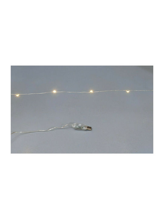100 Lights LED 5m. Warm White USB in String 1pcs