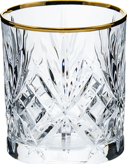 RCR Melodia Glass Whiskey made of Crystal with Golden Riga 310ml 1pcs