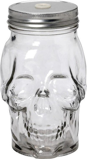 Espiel Craniu Pahar Cocteiluri din Sticlă cu pai 500ml Espiel Craniu Pahar Cocteiluri din Sticlă cu pai 500ml