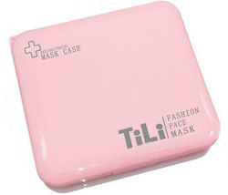 Tili Τετράγωνη Αντιβακτηριδιακή Θήκη για Μάσκα Προστασίας σε Ροζ Χρώμα 1τμχ