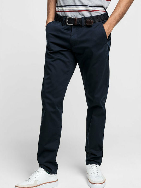 Trousers Chino Elastic in Slim Fit Navy Blue