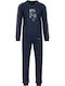 Vamp Men's Winter Cotton Pajamas Set Navy Blue