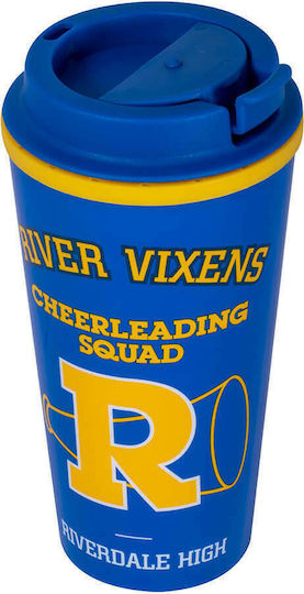 Blue Sky Studios Riverdale Screw Top Glass Thermos Stainless Steel BPA Free 450ml Blue with Mouthpiece
