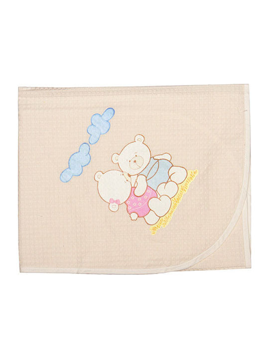 Mother Baby Blanket Cot Twins Waffle Beige 80x130cm