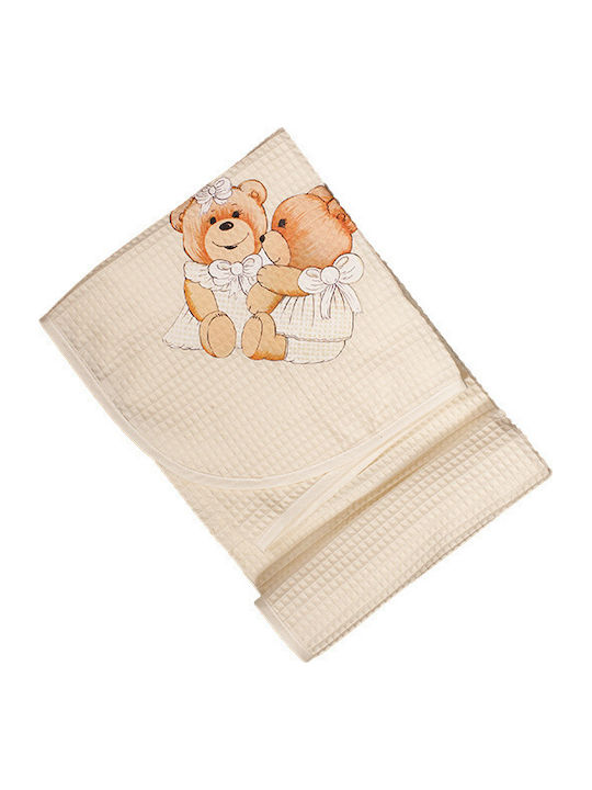 Mother Baby Κουβέρτα Κούνιας Brownies Πικέ Μπεζ 80x130εκ.