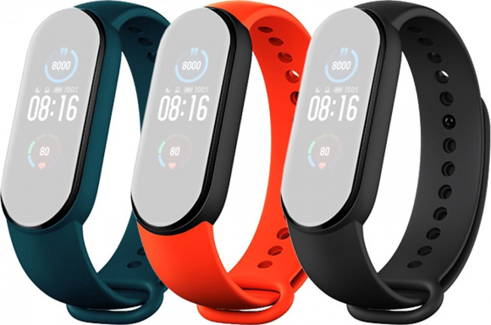 Xiaomi 5/6 Λουράκι Σιλικόνης Black / Orange / Dark Green (Mi Smart Band ...
