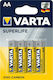Varta Superlife Цинкови батерии Цинк AA 1.5V 4бр