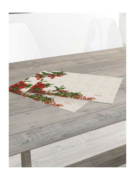Saint Clair Weihnachtlich Tischsets Kunststoff Weiß L45xB33cm.