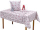 Viopros Christmas Tablecloth Square Fabric Red L140xW140cm.