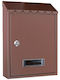 F.F. Group Outdoor Mailbox Metallic in Brown Color 30.5x7x21.5cm