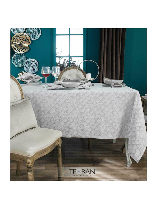 Teoran Eze Cotton & Polyester Tablecloth Ecru 160x320cm