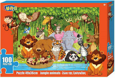 Kinderpuzzle Ζώα της Ζούγκλας für 6++ Jahre 100pcs Luna