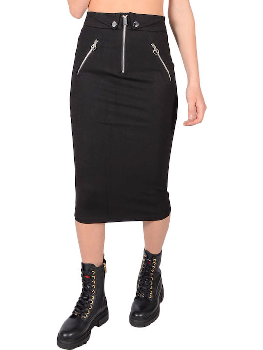 Guess High Waist Midi Skirt in Black color