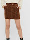 Only High Waist Skirt in Brown color