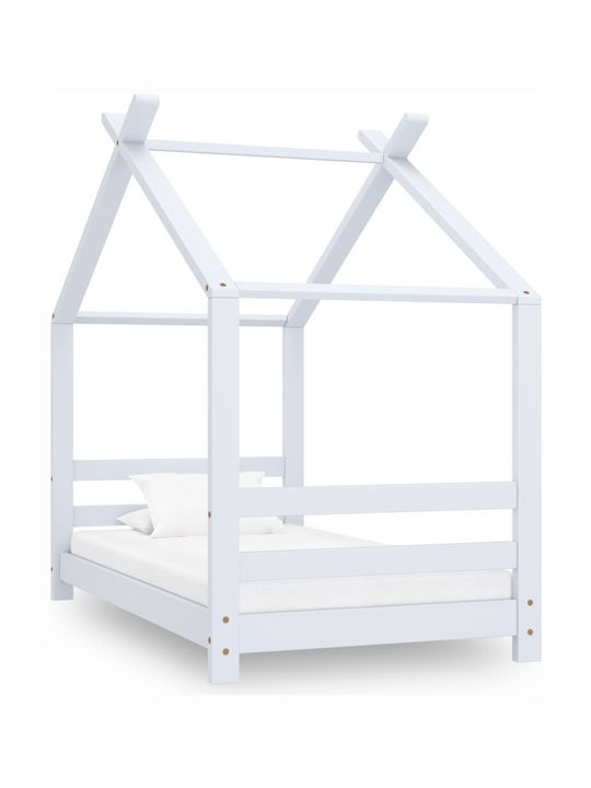 Παιδικό Κρεβάτι Τύπου Montessori Μονό για Στρώμα 70x140cm Λευκό House