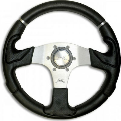 Luisi Kobra Three Spoke Car Steering Wheel with 32cm Diameter Silver/Black ΤΙΜ./LU