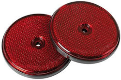 Lampa Truck Reflector Euro-Norm Reflectors Red Round with Screw 65mm 2pcs
