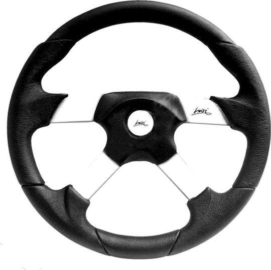 Luisi Vega Polyurethane Car Steering Wheel with 35cm Diameter Polyurethane Silver/Black