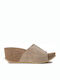 Walk Me Anatomic Women's Leather Platform Wedge Sandals Beige