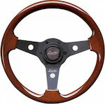 Luisi Imola Wooden Three Spoke Car Steering Wheel with 31cm Diameter Black/Brown ΤΙΜ./LU