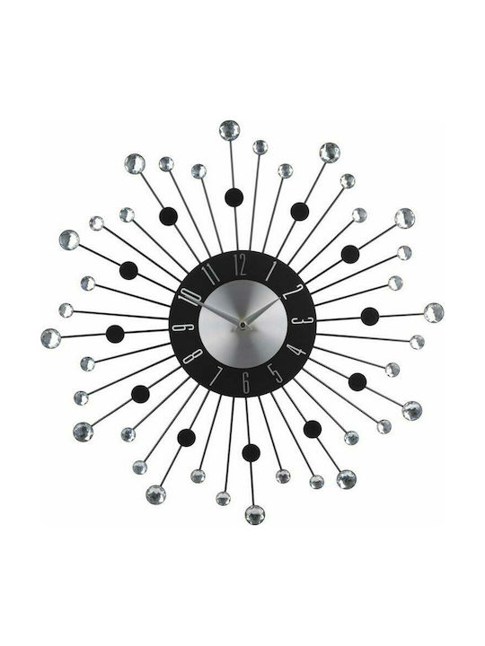Ρολόι Τοίχου HZ1901550 Μεταλλικό Crystal Μαύρες Κουκκίδες 43cm