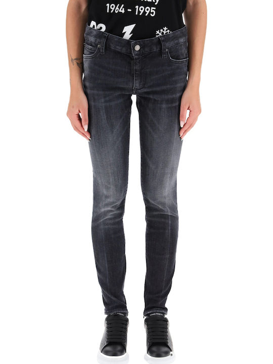 Twiggy Niedrig tailliert Damenjeans in Schlanker Passform Schwarz