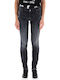 Twiggy Niedrig tailliert Damenjeans in Schlanker Passform Schwarz