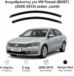 Heko Σετ Ανεμοθραύστες Μπροστινοί Σκούρο Φιμέ για Volkswagen Passat B6/Β7 4D/5D 2005-2015 2τμχ 31153