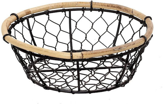 Espiel Φρουτιέρα Μεταλλική Μαύρη 21.5x21.5x7εκ.