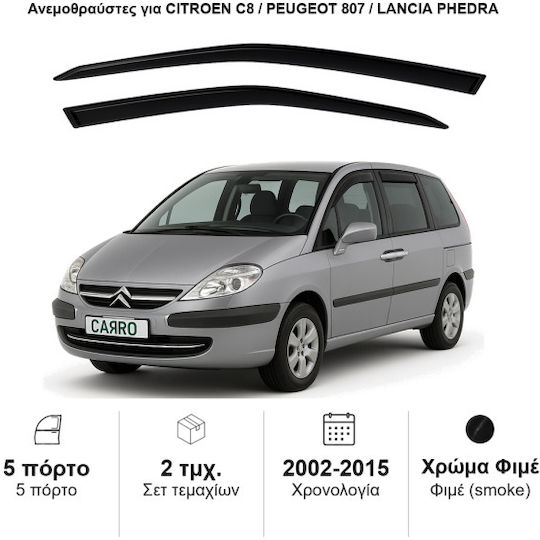 Heko Set deflectoare de vânt Dark Fime pentru Peugeot 807 2buc