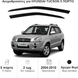 Heko Σετ Ανεμοθραύστες Μπροστινοί Σκούρο Φιμέ για Hyundai Tucson 5D 2004 2τμχ 17238
