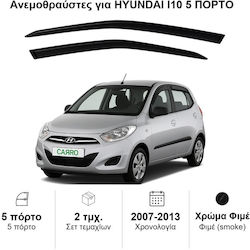 Heko Σετ Ανεμοθραύστες Μπροστινοί Σκούρο Φιμέ για Hyundai i10 5D 2007-2013 2τμχ 17251