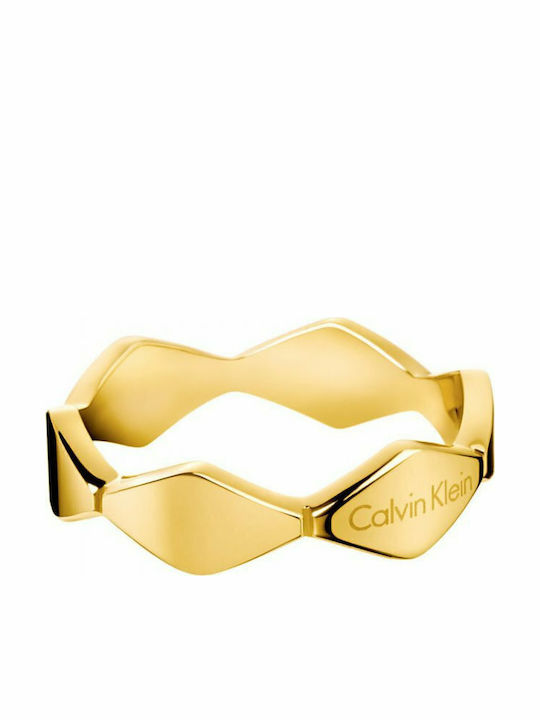 Calvin Klein Γυναικείο Δαχτυλίδι από Ατσάλι Επιχρυσωμένο