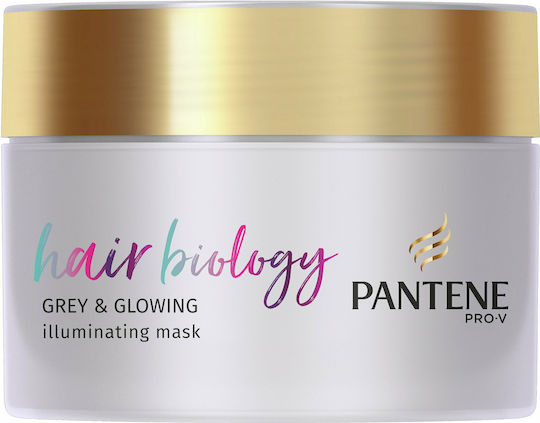 Pantene Hair Biology Grey Glowing Μάσκα Μαλλιών για Διατήρηση Χρώματος 160ml