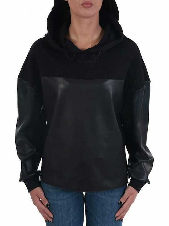 Karl Lagerfeld Women's Hooded Sweatshirt Black 206W1805-999