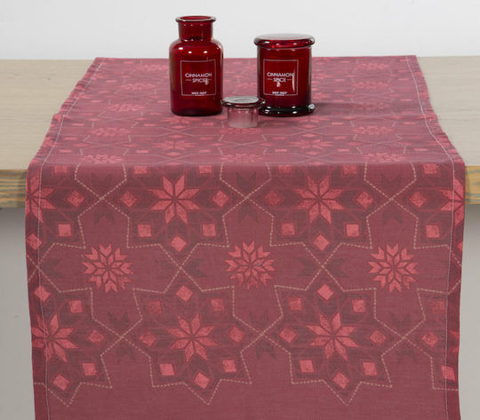 Nef-Nef Homeware Spirit Χριστουγεννιάτικο Τραπεζομάντηλο Υφασμάτινο Ράνερ Αστέρια 140x45εκ.