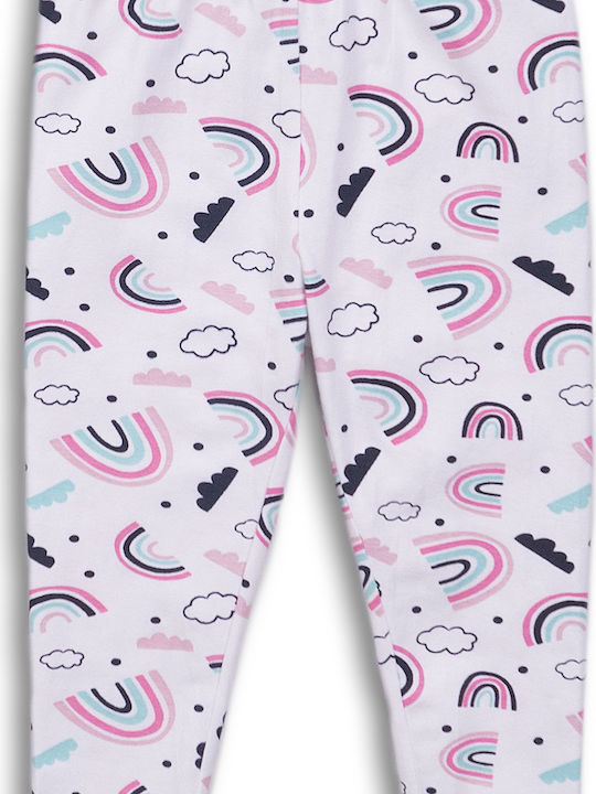 Kids Legging Long White Rainbow Leggings