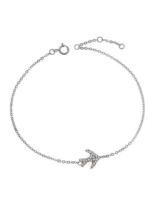 Senza Bracelet Chain made of Silver with Zircon...