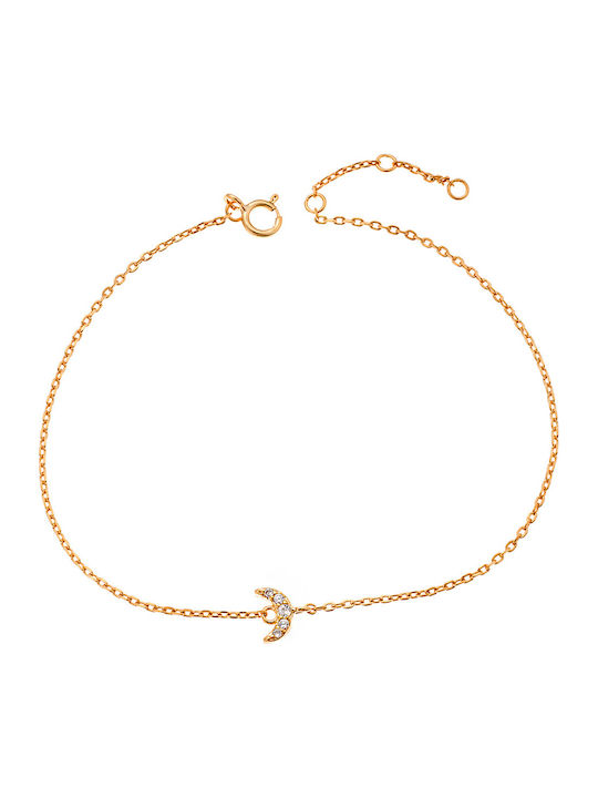 Senza Bracelet Chain made of Silver Gold Plated with Zircon SSR2274GD