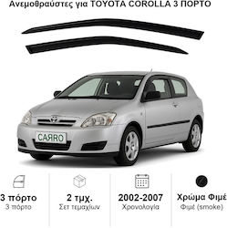 Heko Set Front Dark Fime Car Windbreakers for Toyota Corolla 3D 2002+ 2 Pieces 29337