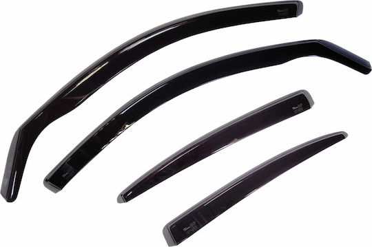 Heko Set of Windbreakers Front and Rear Car Dark Fime for Mitsubishi L200 4pcs