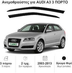 Heko Set Front Dark Fime Car Windbreakers for Audi A3 3D 2004-2012 2 Pieces 10215
