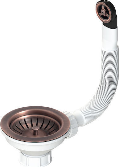 L.B. Plast Stainless Steel Valve Sink with Overflow Bronze