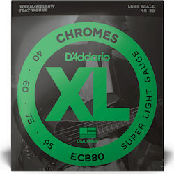 Daddario XL Chromes Bass Σετ Χορδών Chrome 40 - 95" Super Light/Long Scale Daddario XL Chromes Bass Σετ Χορδών Chrome 40 - 95" Super Light/Long Scale