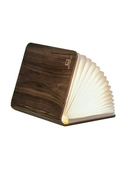 Gingko Smart Book Light Walnut Διακοσμητικό Φωτιστικό Βιβλίο LED Μπαταρίας σε Καφέ Χρώμα