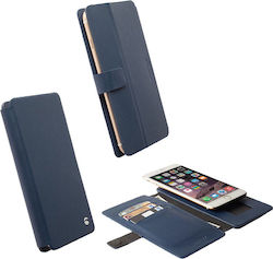 Krusell Leather Malmo Flipwallet Slide Caz carte până la 4.5" Albastru