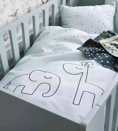 Done by Deer Сет Бебешка Долен Калъф с Калъфка за Възглавница Dreamy Dots Син 100x145см.