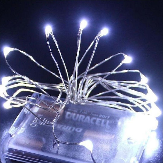 100 Lichterketten LED 10m. Kaltes Weiß Batterie in Zeichenfolge 1Stück