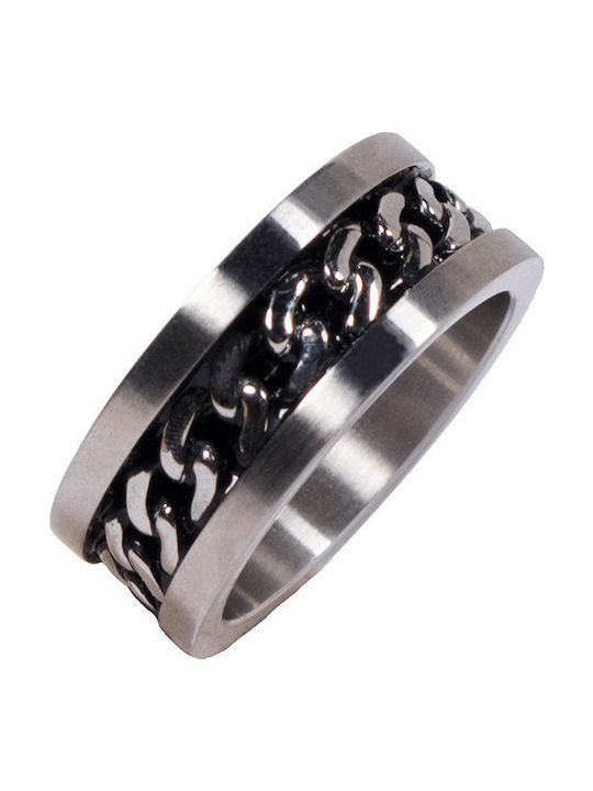 SL Steel Men's Ring Ring Ring Chain Chain