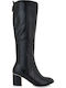 Medium Heel Women's Boots with Zipper Black